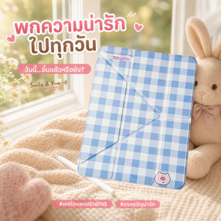 Gen11 A16 เคสไอแพดแม่เหล็กน่ารัก รองรับ Air4/5/6/7/8 M3 Pro11 Gen10 10.9 แผงด้านหลังอะครีลิคใสพับตั้งได้ ป้องกันรอบตัว