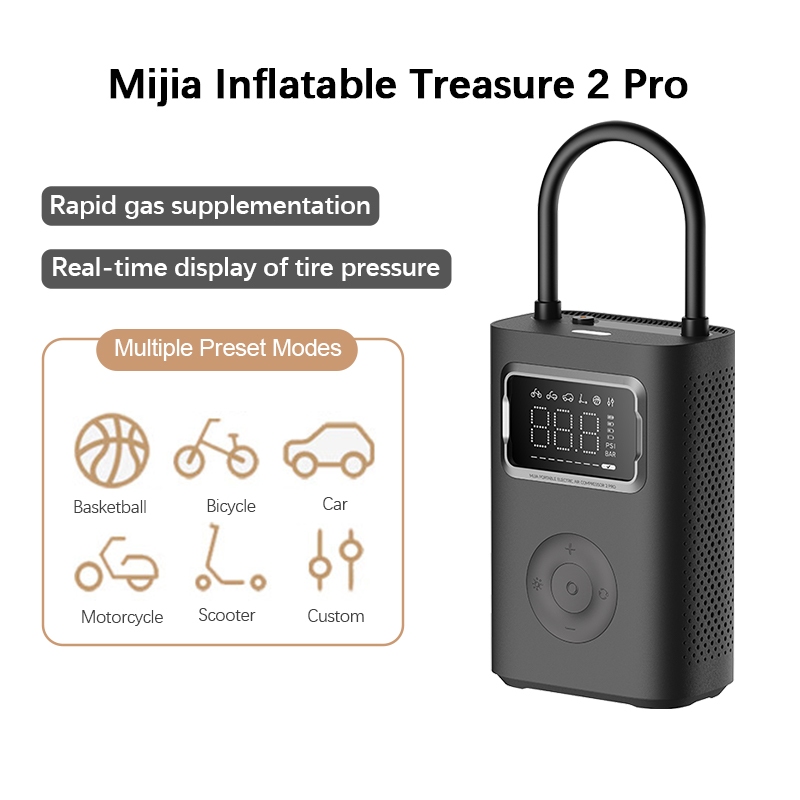 Xiaomi Portable Electric Air Pump 2 Pro เครื่องปั๊มลมไฟฟ้าแบบพกพา ขนาด 150psi อเนกประสงค์พร้อมมาตรวั