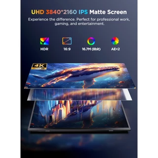 UPERFECT จอพกพา 4K หน้าจอสัมผัส 15.7 นิ้ว มีขาตั้งปรับได้ ลำโพงในตัว รองรับ VESA USB-C HDMI บางเฉียบ จอเสริมสำหรับแล็ปท็