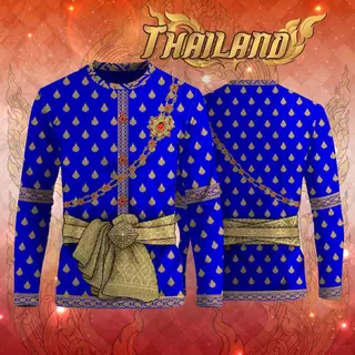 เสื้อยืดพิมพ์ลาย ลายไทยชายแขนยาว เนื้อผ้าไมโครเกรดพรีเมี่ยม
