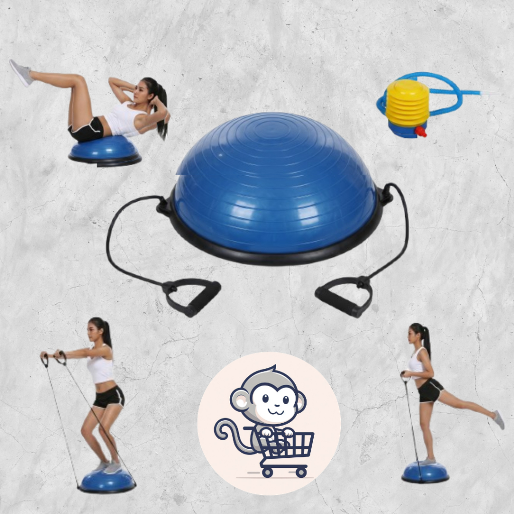 ลูกบอลออกกำลังกาย Bosu Ball ขนาด 46 ซม. อุปกรณ์ฝึกการทรงตัวและสร้างกล้ามเนื้อ โยคะ ออกกำลังกาย