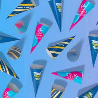 กรวยกระดาษสำหรับใส่โคนไอศกรีม บรรจุ 100 ชิ้น/แถว (Sleeve for Ice Cream Cone 100 pcs per row)