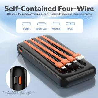 MEEGOO พาวเวอร์แบงค์ 10000mAh มีสายในตัว 3 เสียง + ช่อง USB ใช้ชาร์จพร้อมกัน 4 เครื่อง หน้าจอแสดงพลังงาน พกพาได้บิน