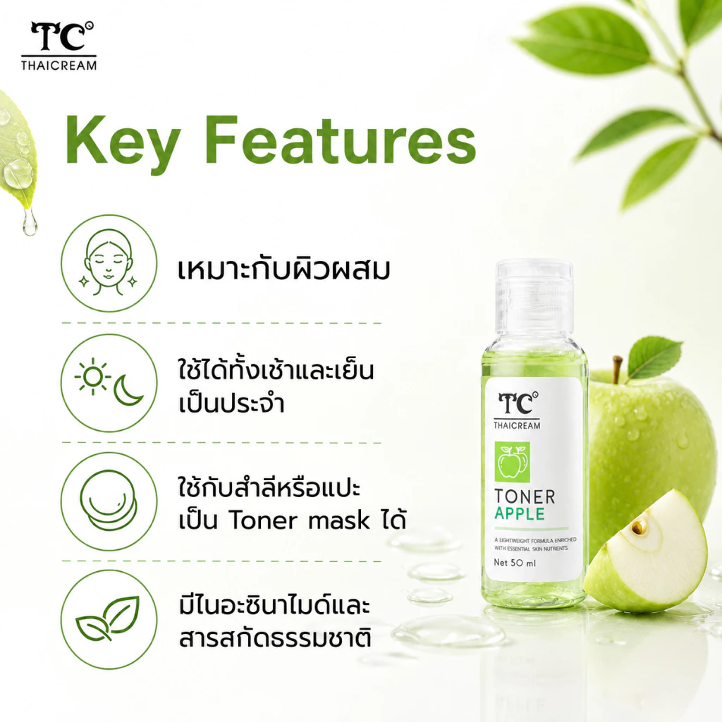 ThaiCream โทนเนอร์แอปเปิ้ล Apple Toner thumbnail 5