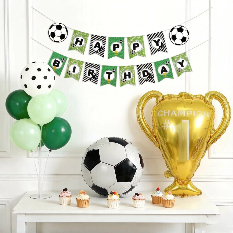 ⚽️ธงปาร์ตี้ฟุตบอล ป้ายแบนเนอร์ ธงวันเกิดHappy birthday ธงราววันเกิด สําหรับตกแต่งปาร์ตี้วันเกิด⚽️