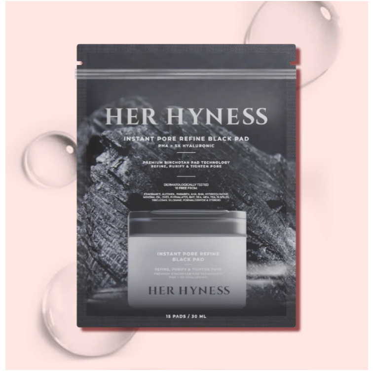 HER HYNESS TONER PADS 15 PADS (BLACK) โทนเนอร์แพดดำ ขนาด 15 แผ่น