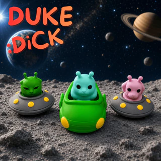 พวงกุญแจคลิกเกอร์ แมวเอเลี่ยน 3D Print | Alien Cat UFO Clicker กดมันส์ | DukeDick ของขวัญ ของตกแต่งกระเป๋า คลายเครียด