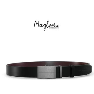 [ส่งด่วนฟรี] Louis Montini Automatic เข็มขัดหนังวัวแท้ หัวออโต้เมติค เข็มขัดหนังแท้ หนังเรียบ MGN369