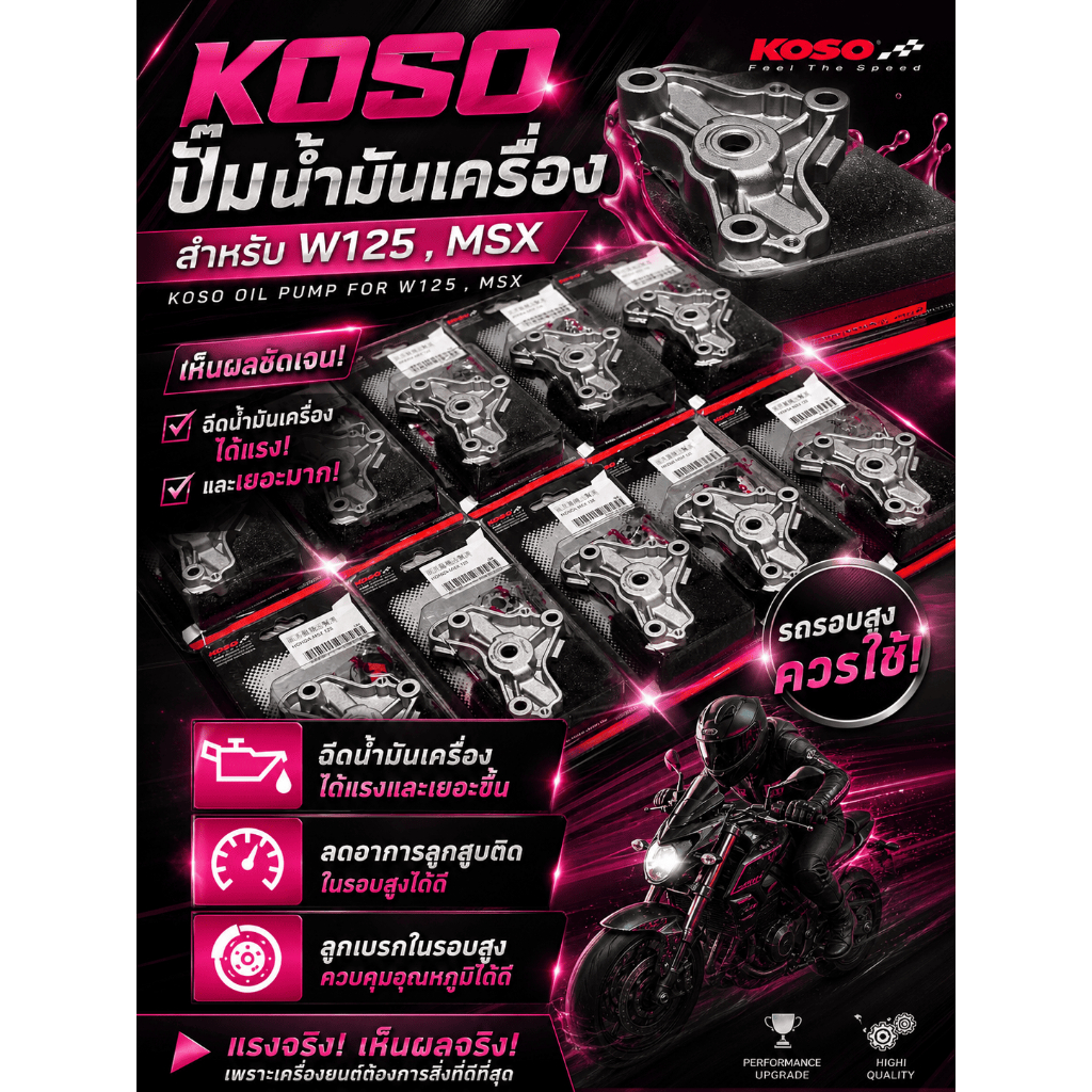 ปั้มน้ำมันเครื่อง Koso สำหรับ W125 ทุกรุ่น , Msx