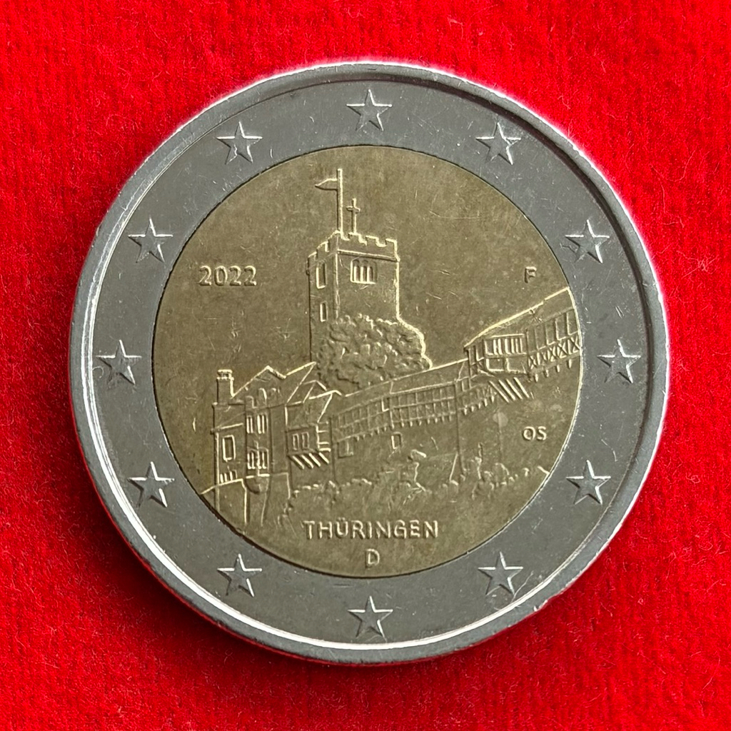 🇩🇪 เหรียญยูโร เยอรมัน Germany 2 euro ปี 2022 Thüringen เหรียญที่ระลึก