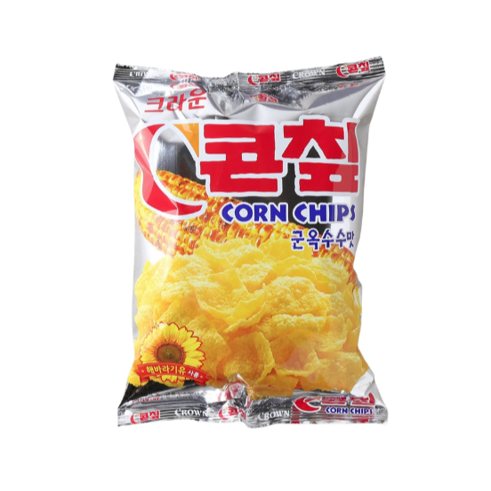 크라운 콘칲 Crown Corn Chip 70g คราวน์ คอร์นชิพ ขนมข้าวโพดแบบแผ่น ขนมเกาหลี