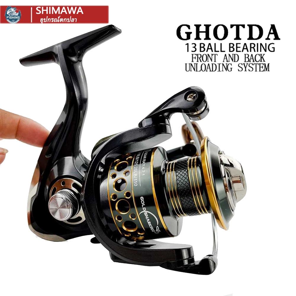 SHIMAWA Gold Sharking BK2000 Reel Pancing Spinning 5.2:1 Ball Bearing 13 Gulungan pancing