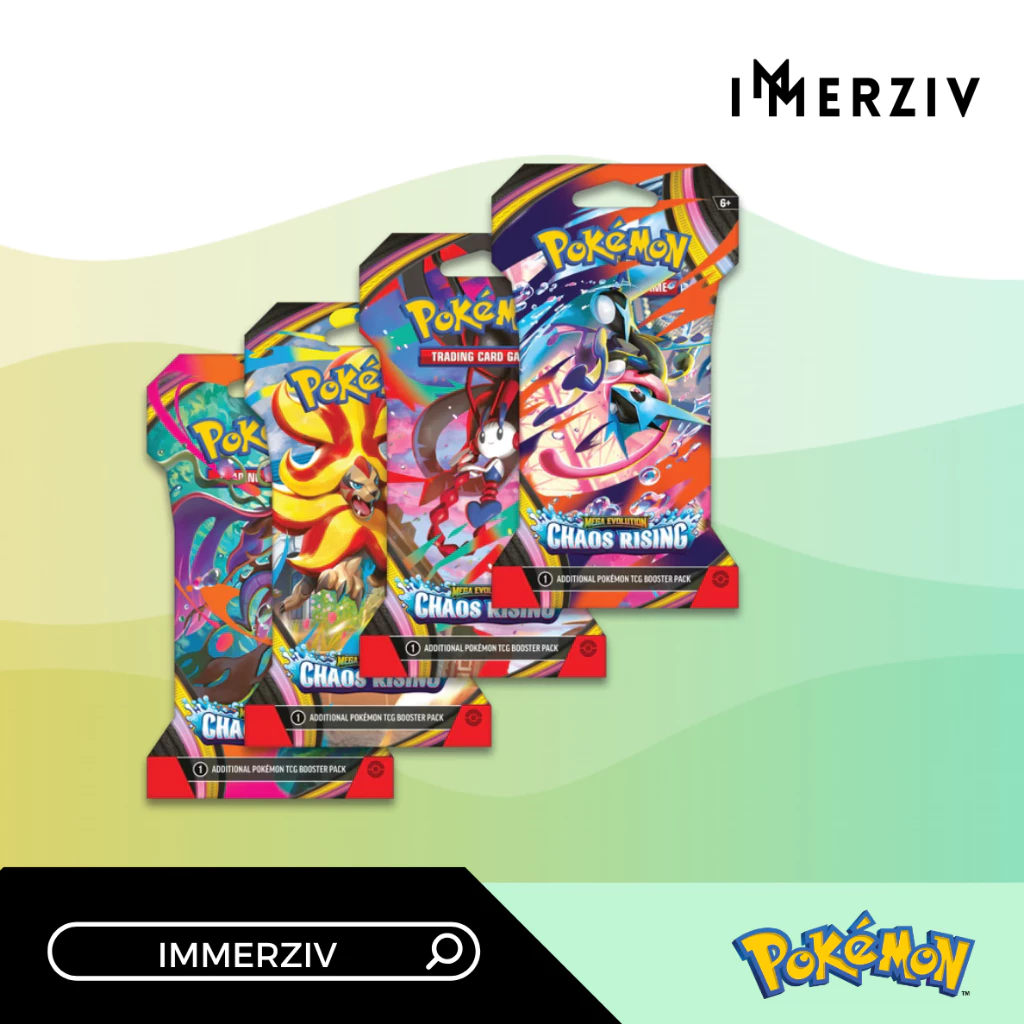(พร้อมส่ง) POKEMON TCG: MEGA EVOLUTION - CHAOS RISING 1 BOOSTER (SLEEVED) (การ์ดโปเกม่อน) (BY IMMERZIV)