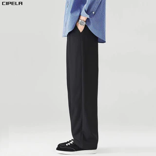 CIPELA กางเกงสูท กางเกง ผู้ชาย ลำลอง ทรงตรง ทรงหลวม วัสดุหนาและนุ่ม ไม่ต้องรีดใส่สบาย คุณภาพดี แมตช์ได้กับทุกชุด