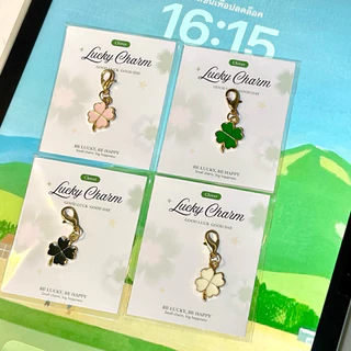 พร้อมส่ง 🍀จี้ใบโคลเวอร์พร้อมเเพ็คเกจ ของขวัญสื่อถึงความโชคดี🌟