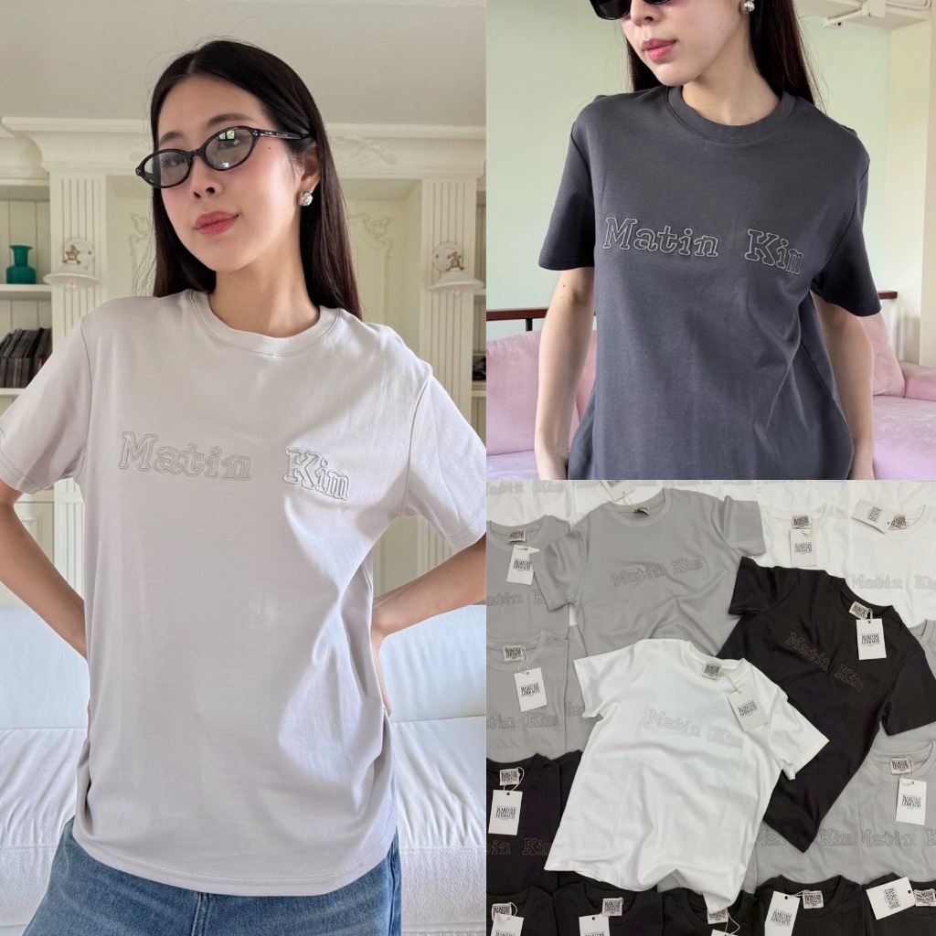 🍊 VL 5262 เสื้อยืดคอกลมแขนสั้น ปักตัวหนังสือ งานสวย ผ้าดีใส่สบาย