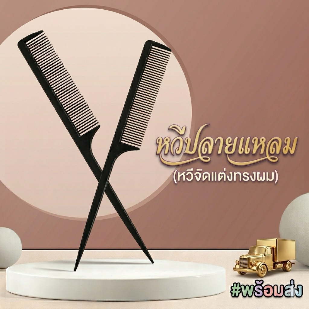 หวีจัดแต่งทรงผม หวีปลายแหลม สำหรับจัดแต่งทรงผมแบบอเนกประสงค์ พร้อมส่ง