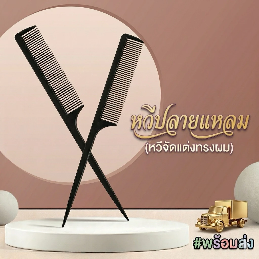 หวีจัดแต่งทรงผม หวีปลายแหลม สำหรับจัดแต่งทรงผมแบบอเนกประสงค์ พร้อมส่ง