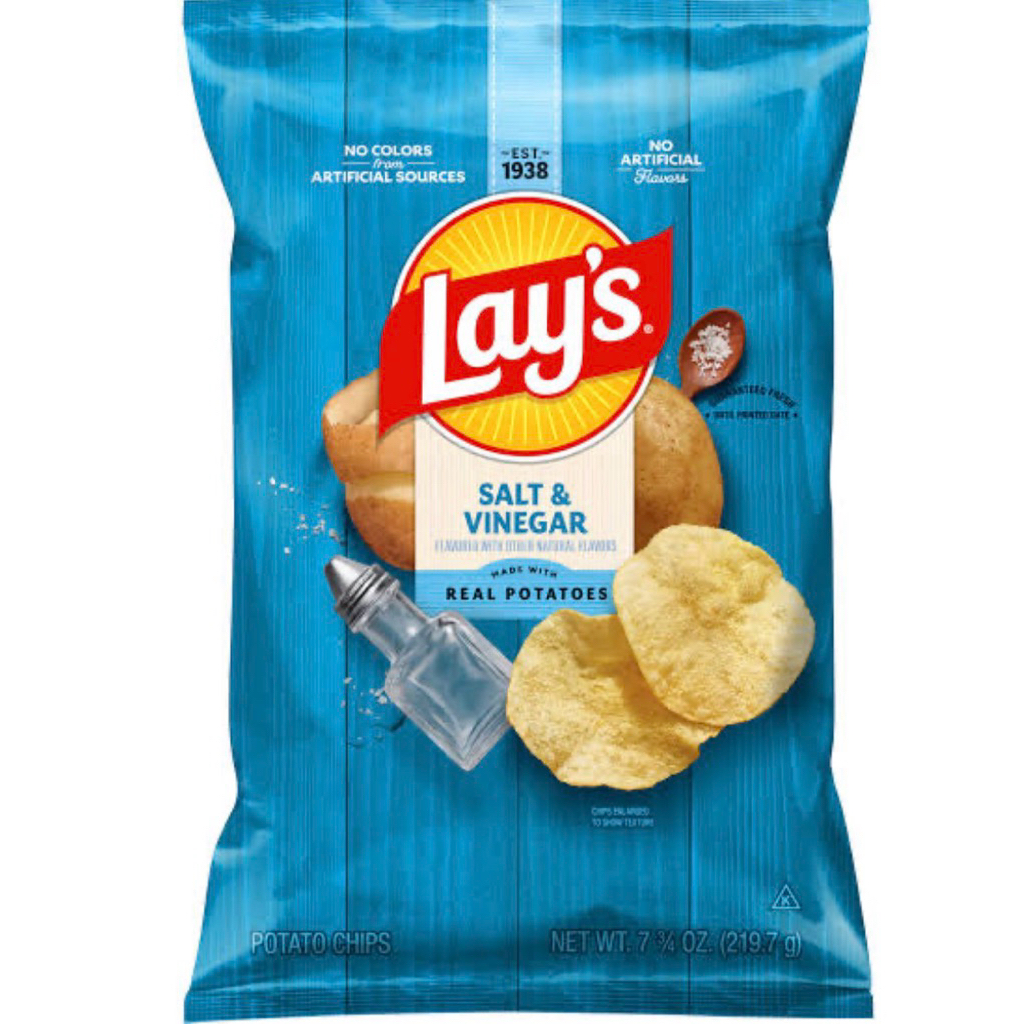 [ส่งด่วน] Lay’s Salt & Vinegar Flavored Potato Chips 219.7g