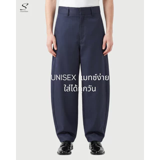 SEOULSHIRTS กางเกงบาร์เรลทรงบอลลูน ผ้าชิโน่คอตตอนรุ่นหนา UNISEX BARREL CHINO PANTS ทรงสวย ขายาว ผ้าหนาคงทน P0140