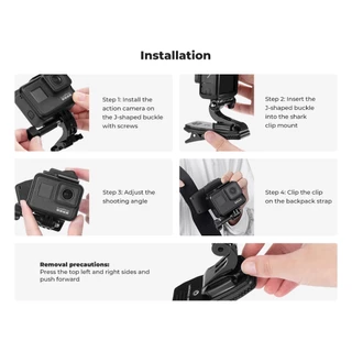 K&F CONCEPT สายรัดกระเป๋า Backpack Clip Mount POV ต่อกล้อง คลิปหนีบหมุน 360° สำหรับGopro/DJI/Insta