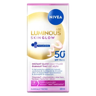 นีเวีย ลูมินัส 630 สกินโกลว์ อินสแตนท์ โกลว์ เดลี่ ฟลูอิด SPF 50+ ขนาด 40 มล.