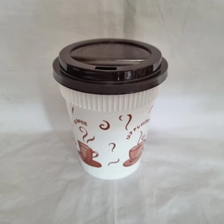 แก้วพลาสติก แก้วกาแฟร้อน ถ้วยพลาสติกกาแฟร้อน 8 oz. PPแข็ง สีขาวและแบบพิมพ์ลายกาแฟ