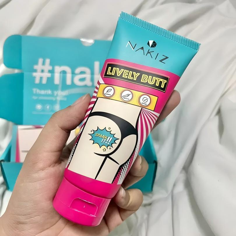 NAKIZ LIVELY BUTT 3 หลอด- ครีมทา ก้นดำ รักแร้ดำ ขาหนีบดำ สิวหลัง หัวเข่าดำ ศอกดำ ลบเลือนรอยดำ แตกลาย
