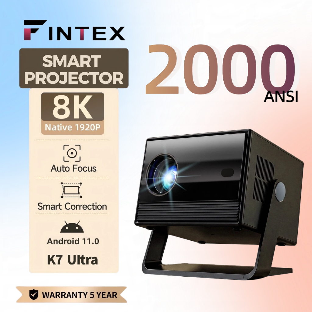 APEXUS K7 Ultra wifi 8K Projector โปรเจคเตอร์ 2000ANSI ความสว่างสูง Auto Focus keystone Google TV กา