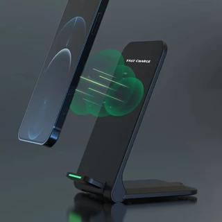 แท่นชาร์จไร้สาย 15W แบบพับได้ ชาร์จเร็ว รองรับ iPhone และ Samsung ทุกรุ่น พร้อมที่วางโทรศัพท์