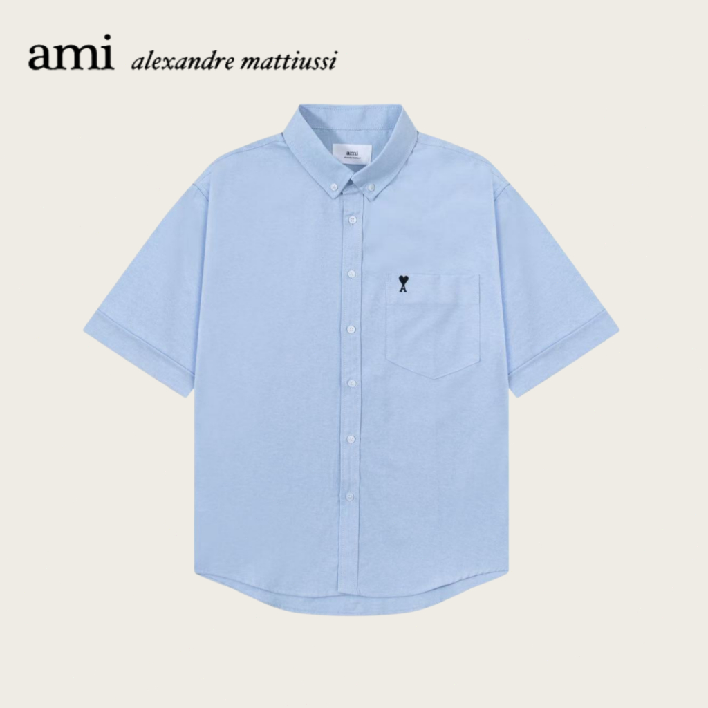 「Ami Paris」Unisex ด้านหน้าและด้านหลังพิมพ์ ADC หัวใจกล่องเสื้อยืดแขนสั้น[ผลิตภัณฑ์ใหม่สำหรับฤดูใบไม้