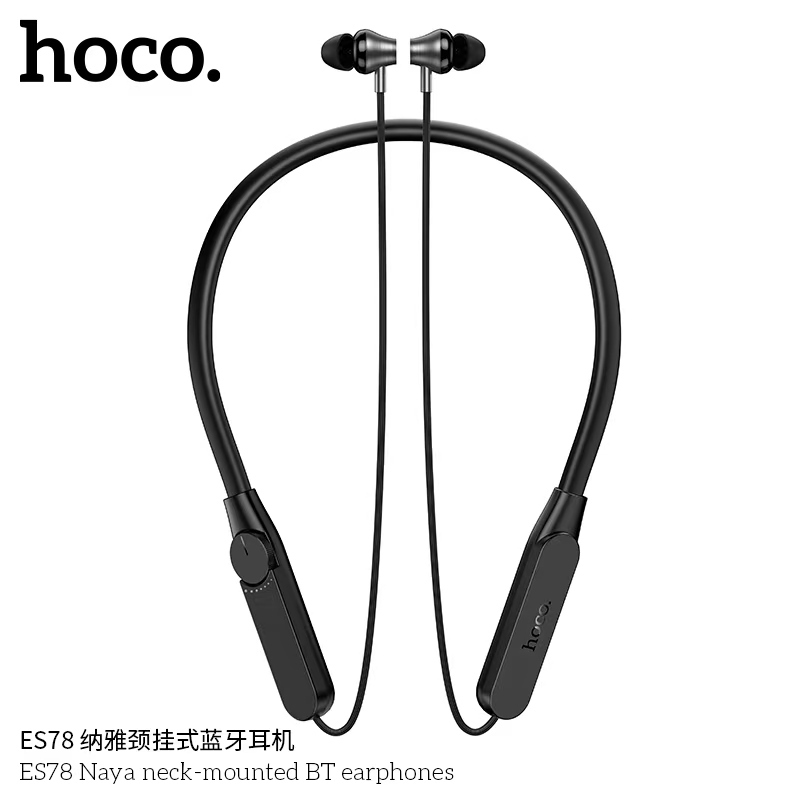 หูฟังบลูทูธคล้องคอ BT 6.0 HOCO ES78 พร้อมจอ LED บอกสถานะแบต รองรับการเชื่อมต่อ 2เครื่อง แบตอึด ใช้งานสูงสุด 120ชม.