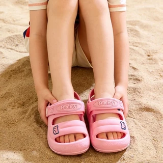 รองเท้ารัดส้นเด็ก มินิมอล สีเบจ น้ำหนักเบา นุ่ม ใส่สบาย พร้อมส่งในไทย