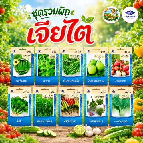 รวมผักเจียไต๋ (ชุดที่2)ผักซองเจียไต๋ มีให้เลือกมากว่า 45 ชนิด เมล็ดพันธุ์