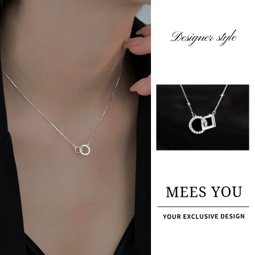 MEET💕สร้อยคอเงินแท้ MEES YOU สร้อยเงิน สร้อยคอเงิน Silver925 สร้อยคอแฟชั่น สร้อยคอเพชร