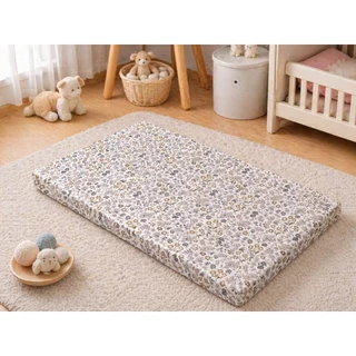 Palm&Pond ผลิตในไทย พร้อมส่ง ที่นอนฟองน้ำ ที่นอนเด็ก ที่นอน เนื้อแน่น 100% Cotton ถอดปลอกได้ มีผ้าขาวหุ้ม หนา 3