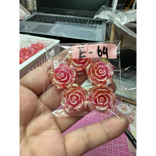 E 1-E100 25มิล 5ชิ้นเรซิ่นดอกไม้ ตกแต่งยาดม งานdiy ขายส่งตั้งแต่5ถุง พร้อมส่งในไทย