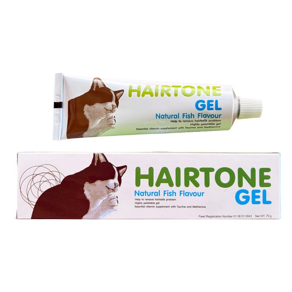 Hairtone Gel 70 กรัม อาหารเสริมวิตามินและไขมันช่วยระบาย ขับก้อนขน