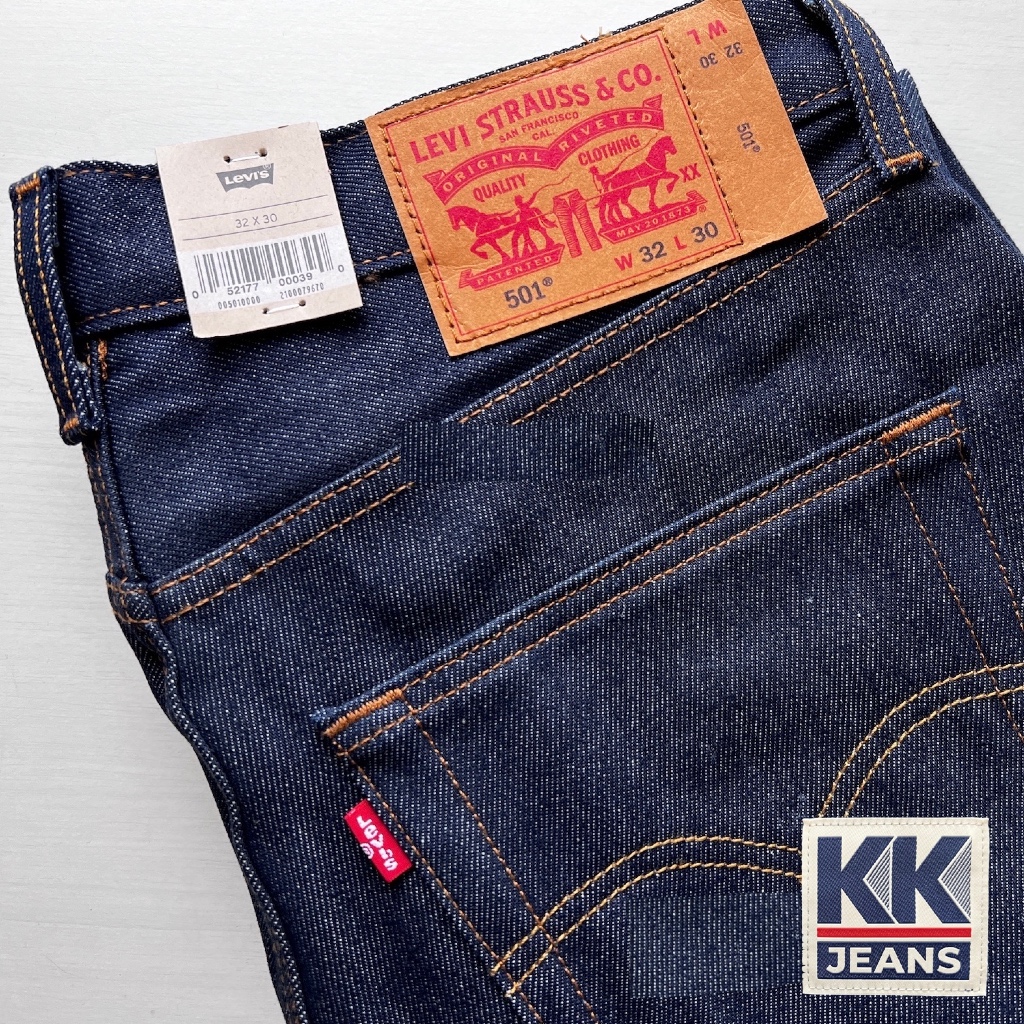 กางเกงยีนส์ Levi's 501 Rigid สีน้ำเงิน ผ้าดิบ STF Made in Egypt