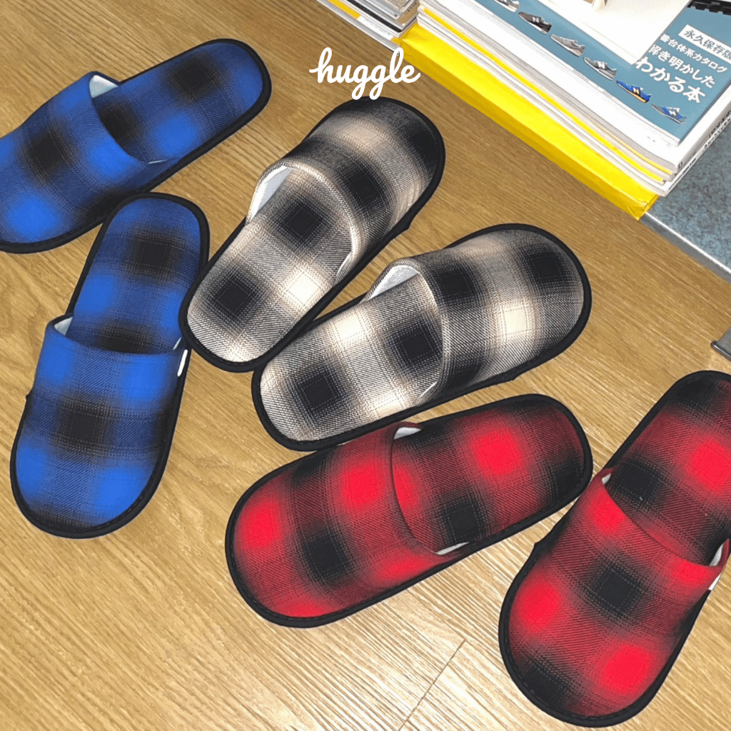 Stay Check รองเท้าสลิปเปอร์หัวปิด รองเท้าใส่ในบ้าน ผ้าคอตตอลทวิล ฟองน้ำหนานุ่มพิเศษ