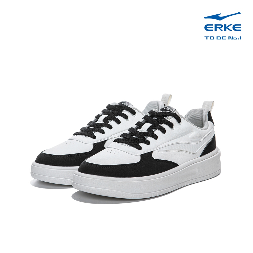 ERKE Male Skateboard Shoes ,L.White/Black , 11125301102-002