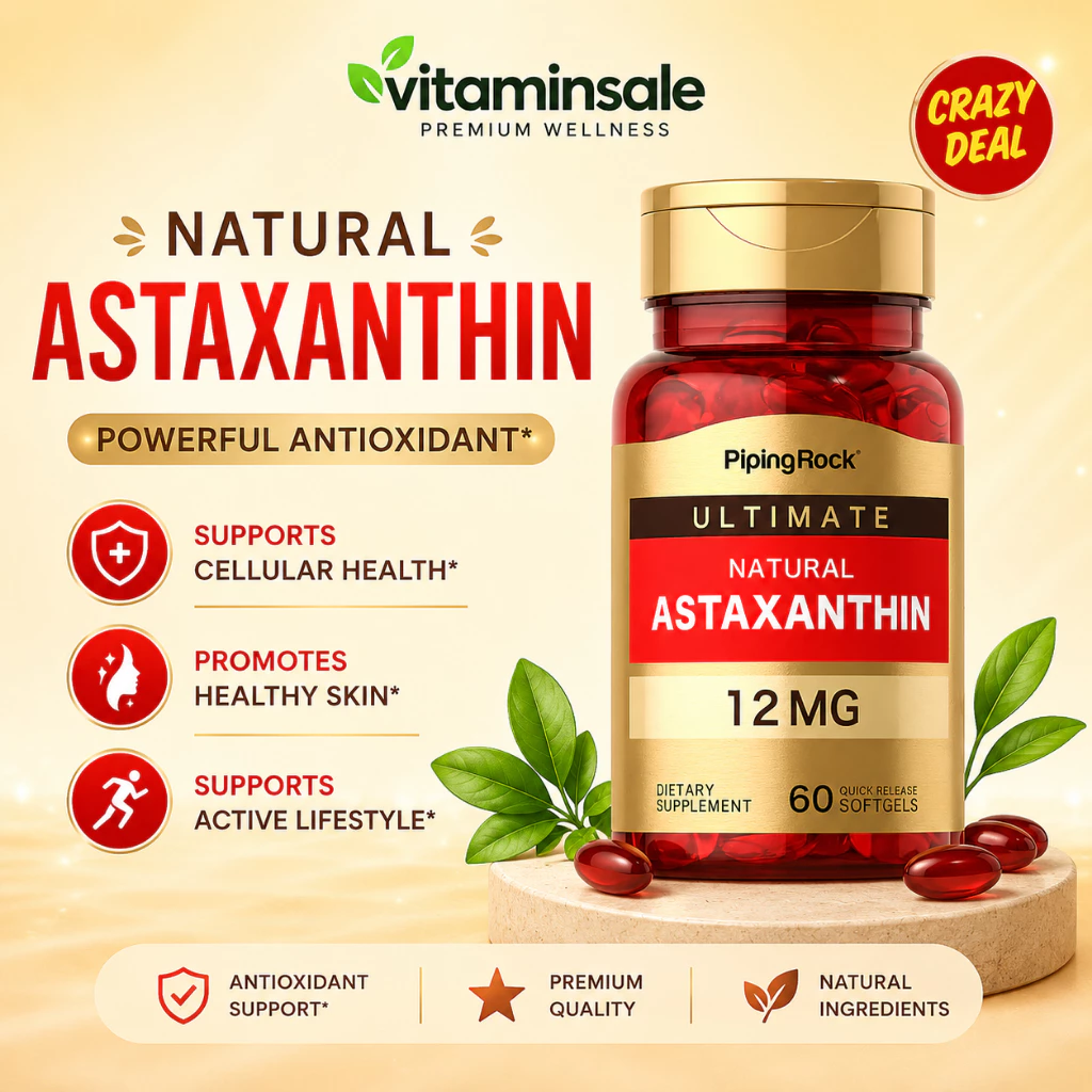 Piping Rock Astaxanthin 12mg 60 Softgels