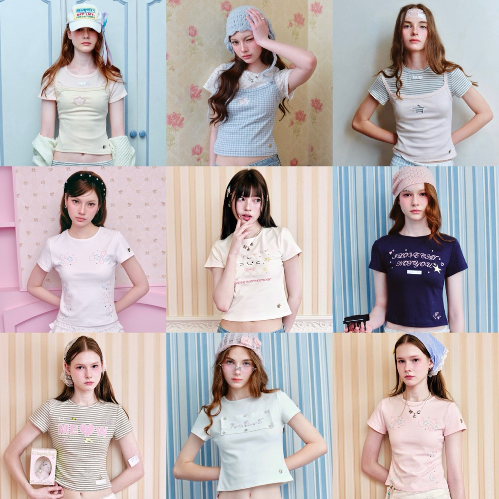 Cintage x Punchrakmeow CT2186 babytee , Starlet top