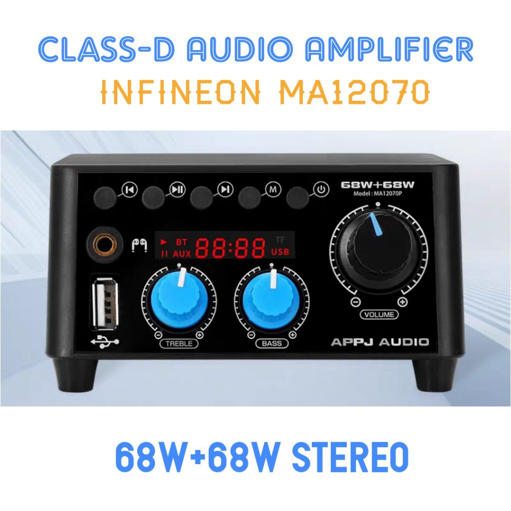 APPJ- MA12070P แอมป์ขยายเสียง 68W+68W ชิปเสียงคุณภาพ MA12070