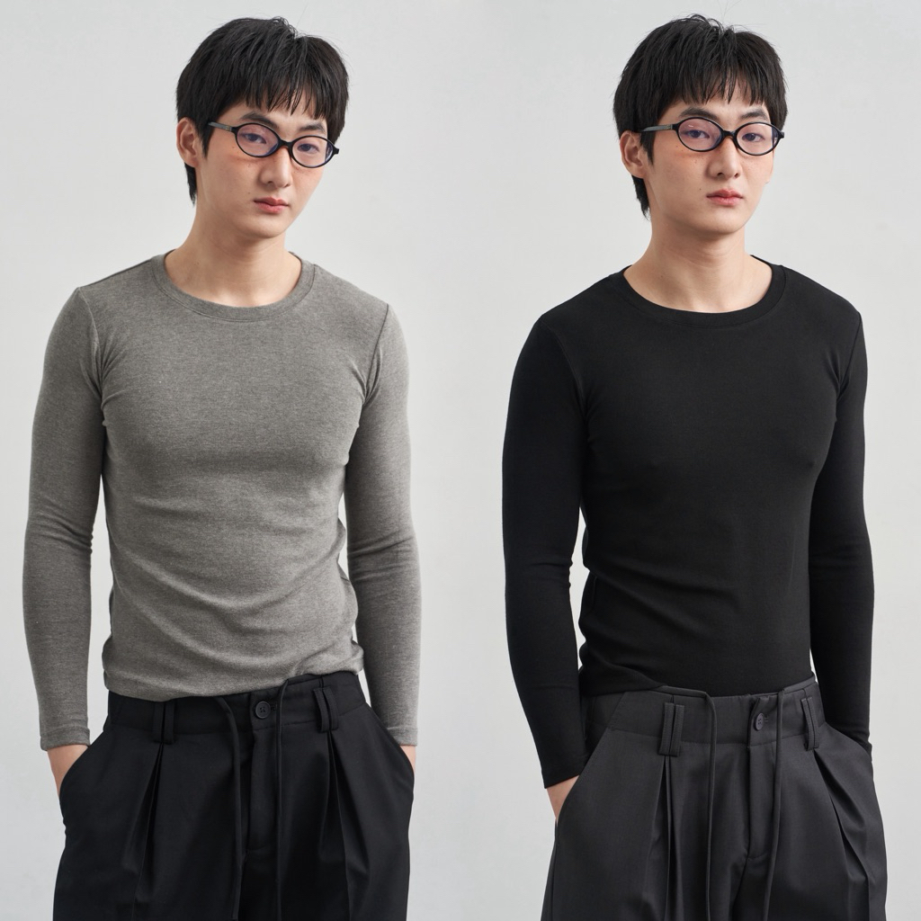 Slim Fit Long Sleeve เสื้อแขนยาวทรงพอดีตัวทรงสั้น (A2)