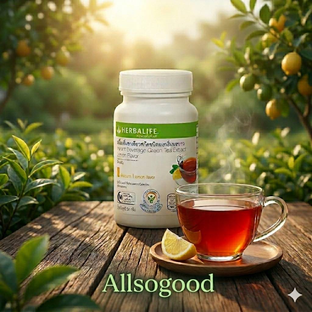 Herbalife⭐เครื่องดื่มชาเขียวสกัดชนิดผง กลิ่นมะนาว และกลิ่นแอปเปิ้ลคาโมมายล์ ช่วยล้างสารพิษ สลายไขมัน  51 กรัม