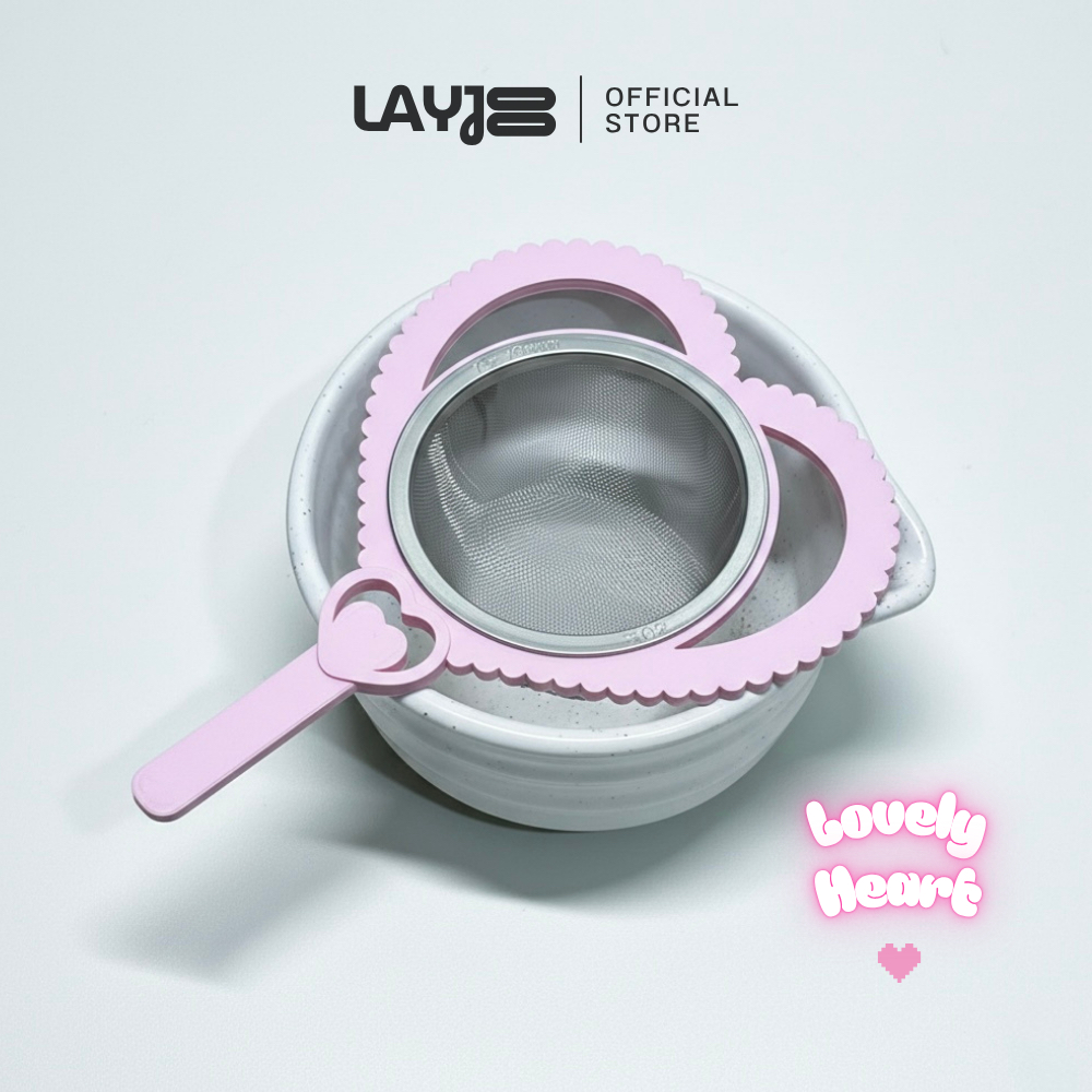LAYJOO เคสตะแกรงร่อนมัทฉะหัวใจน่ารัก Lovely Heart Matcha Sifter Frame