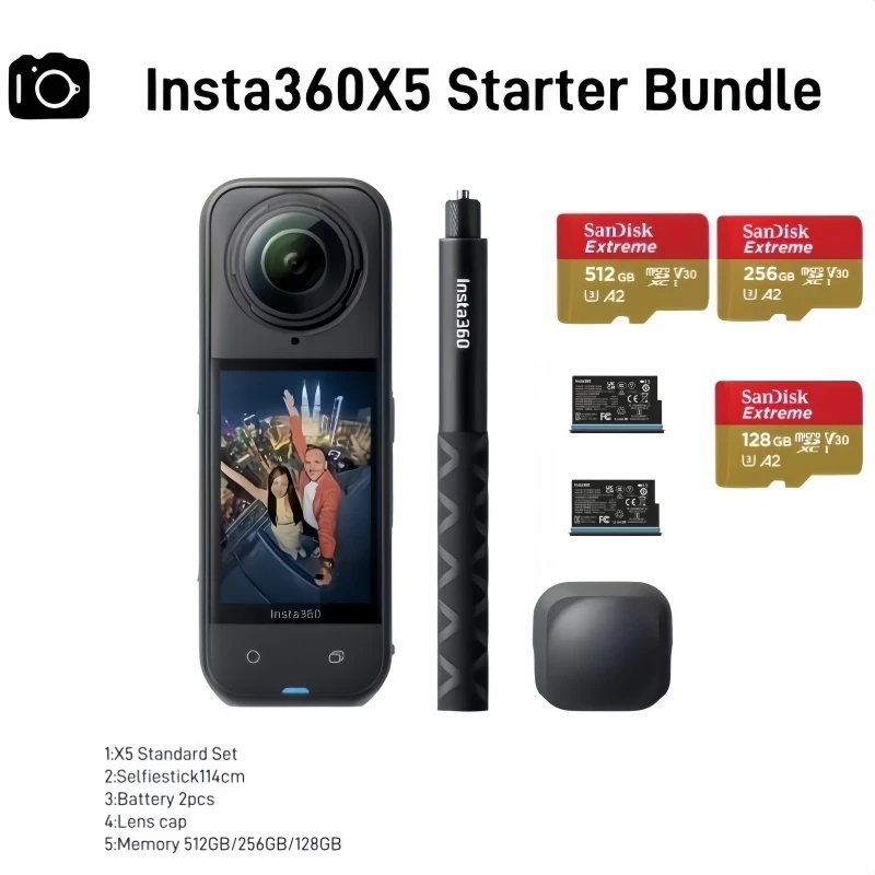 【New Arrival】Insta360 X5 Starter Bundle Action 8K Camera