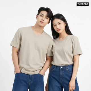 Yuedpao Ultrasoft Non-Iron (Unisex) - V Neck เสื้อยืดคอวี สีพื้น ผ้านุ่ม ใส่สบาย ไม่ต้องรีด เสื้อยืดเปล่า Set Earth Tone