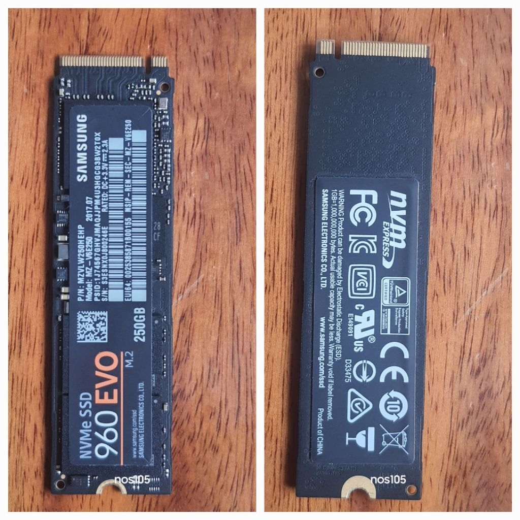 Samsung NVME SSD M.2 960 EVO 250GB 2017.17 300569
